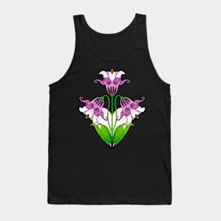 Art Nouveau Purple Love Heart Iris Tank Top